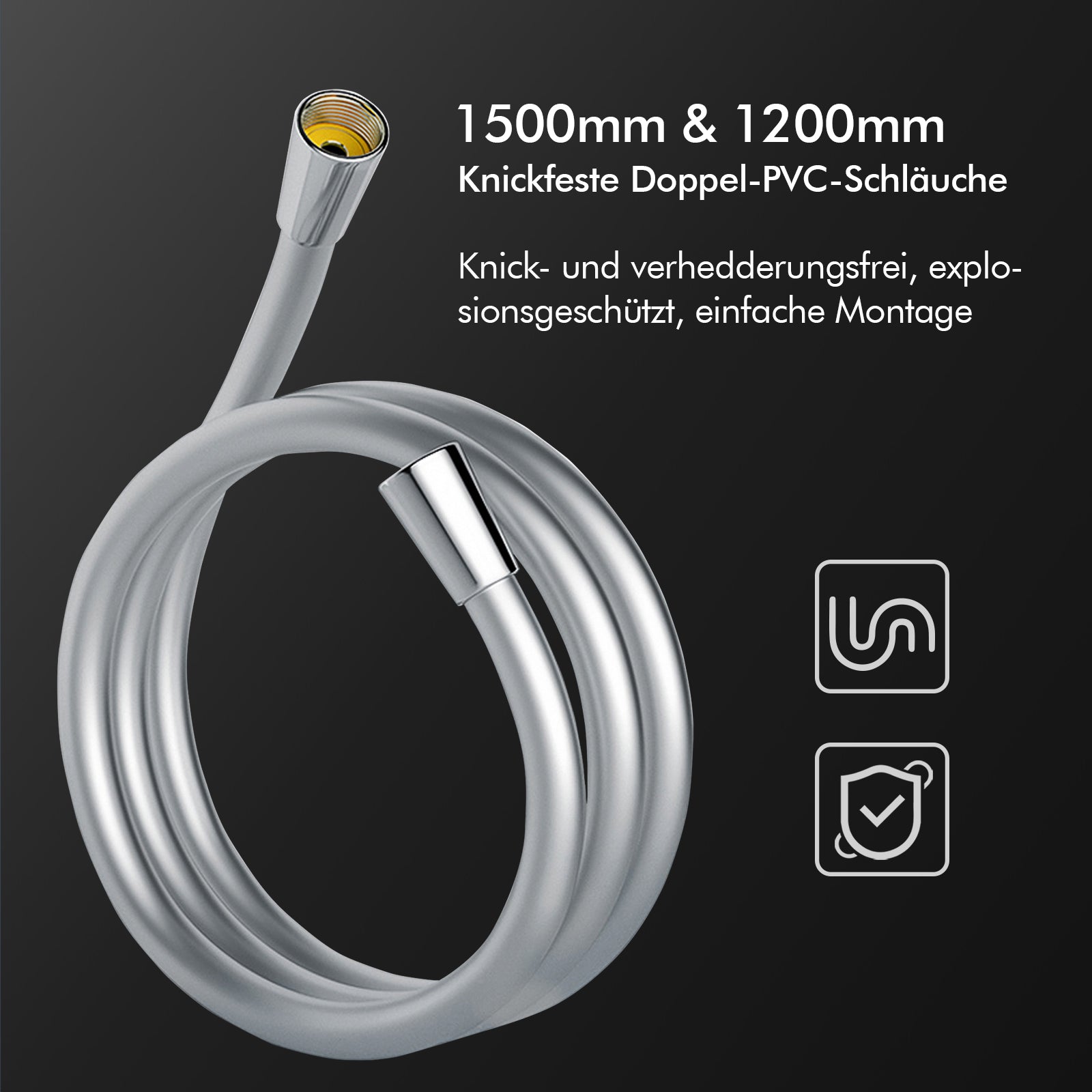 Homelody Duschsystem 12'' Regendusche, Höhenverstellbar, 2-Wege Umschalter, Edelstahl