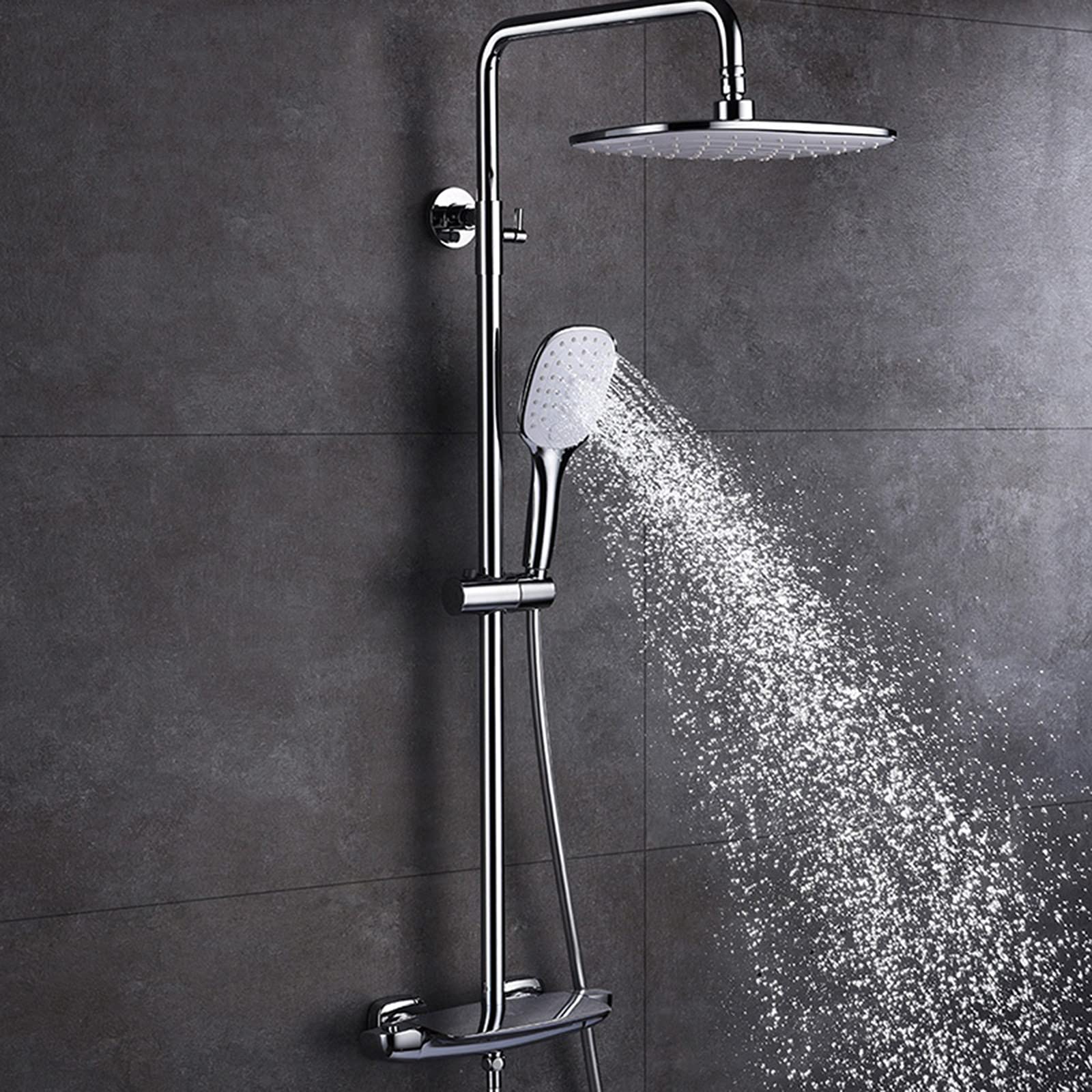 Homelody 38°C Thermostat Regendusche mit Wasserfall Badewannenarmatur Thermostat Duscharmatur für Bad/Badewanne