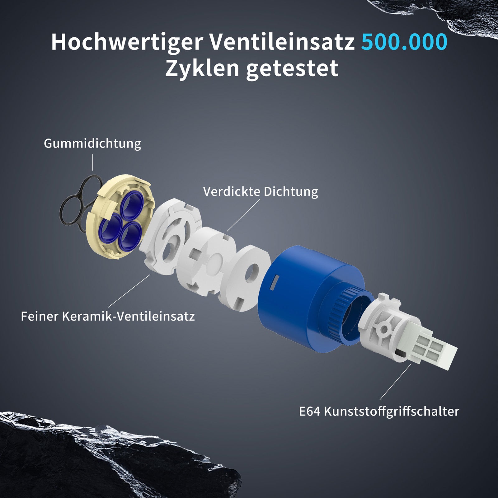 Homelody Waschtischarmatur Wasserfall Wasserhahn Waschbeckenarmatur Einhand Badarmatur