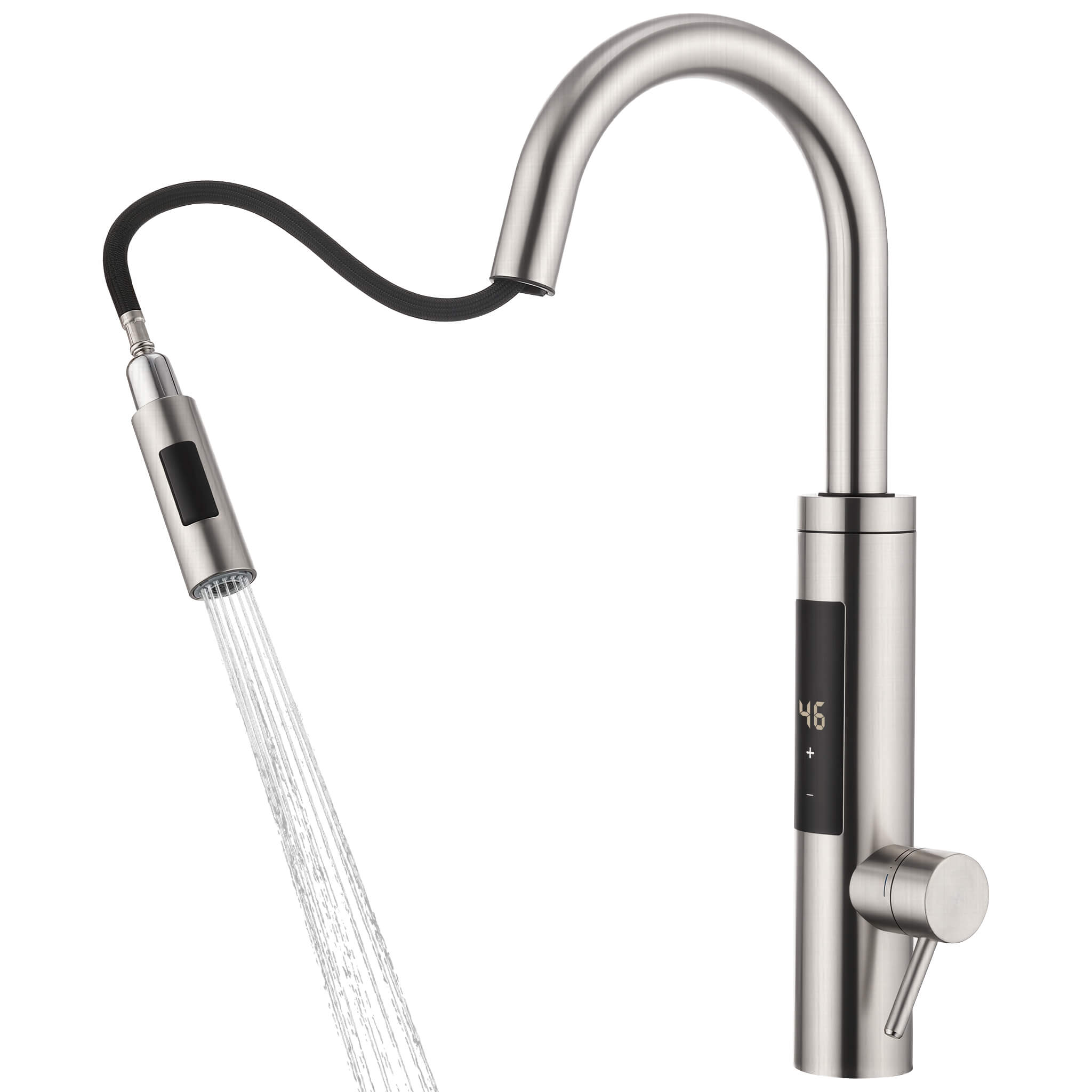 HOMELODY Elektrischer Wasserhahn mit Durchlauferhitzer, Wasserhahn 360° drehbar