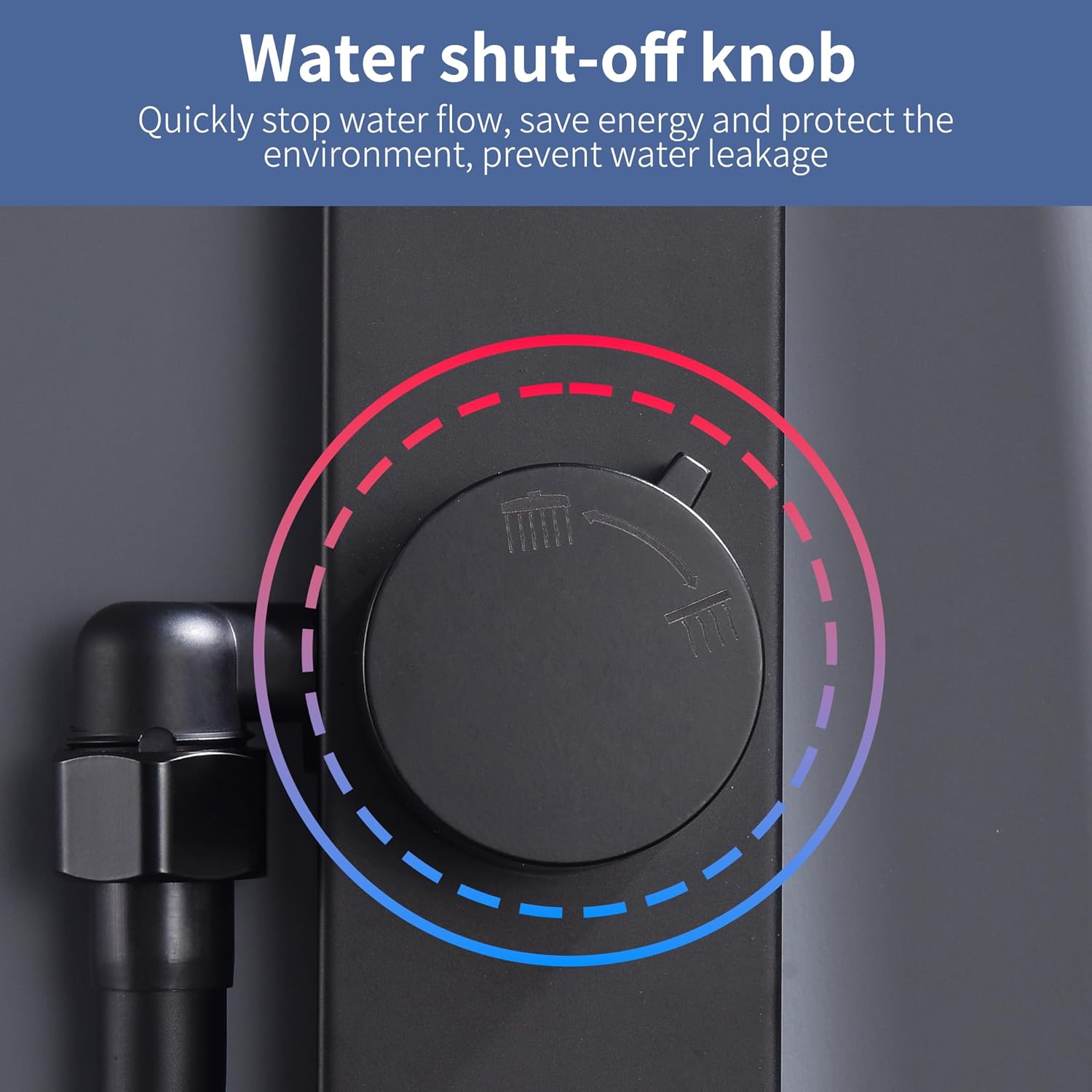 HOMELODY Regendusche Duschsystem ohne Armatur, Schwarz Handbrause mit 3 Funktionen
