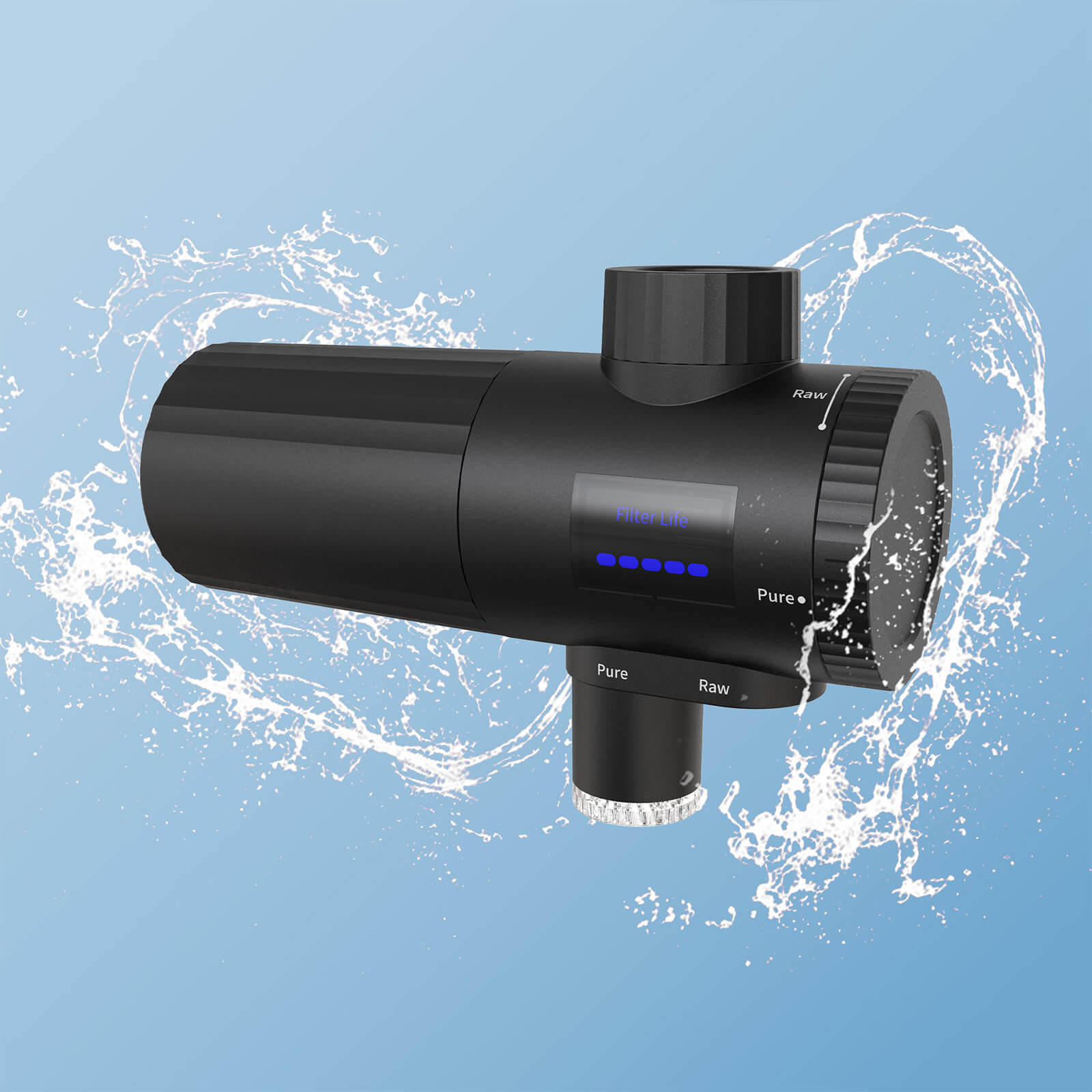 HOMELODY Wasserfilter Wasserhahn 3.0 mit LED-Anzeige, Wasserfilter Trinkwasser für Küche