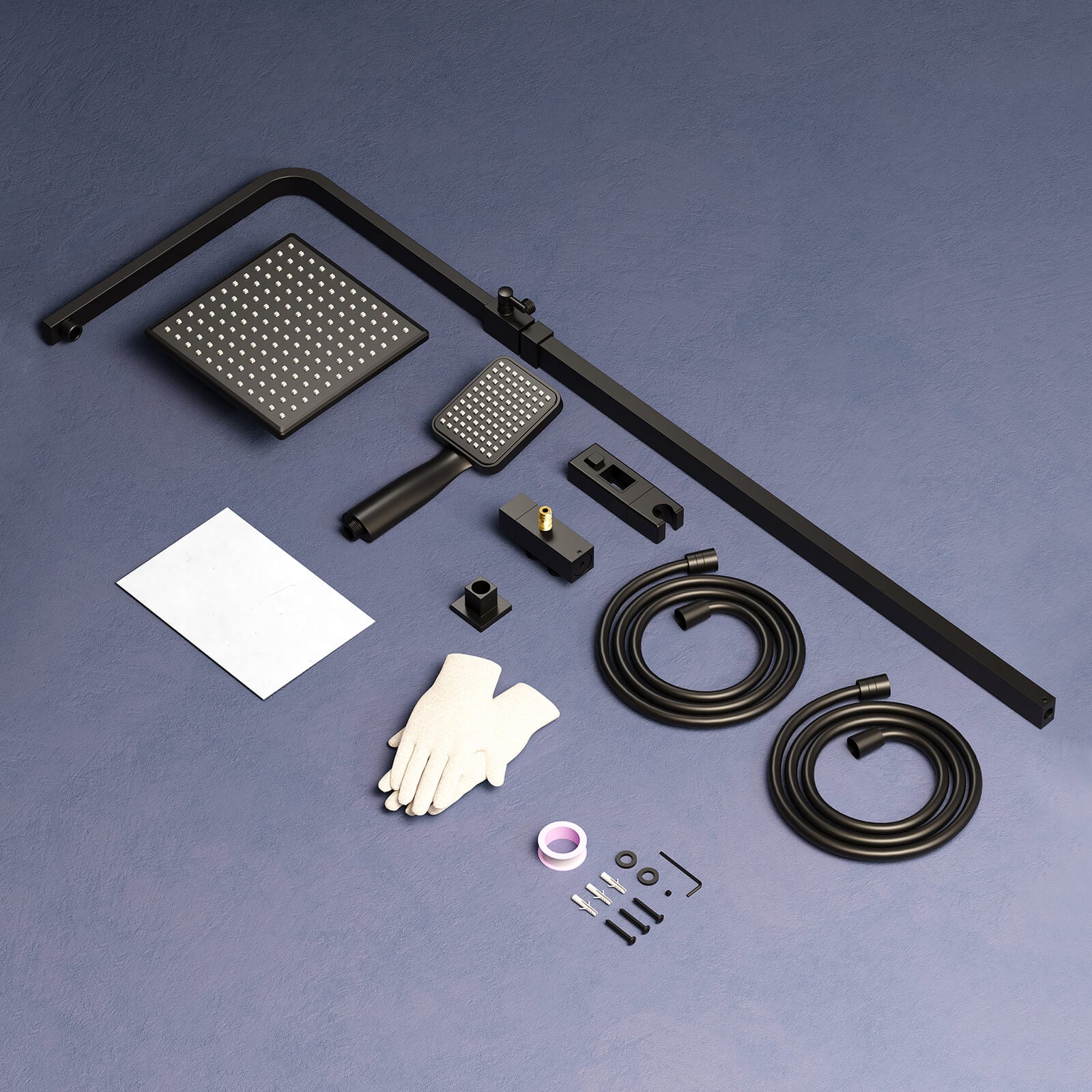 HOMELODY Duschsystem mit Thermostat Komplettset mit Wasserfall-Badewannen-Mischbatterie mit 4-Funktions-Handbrause