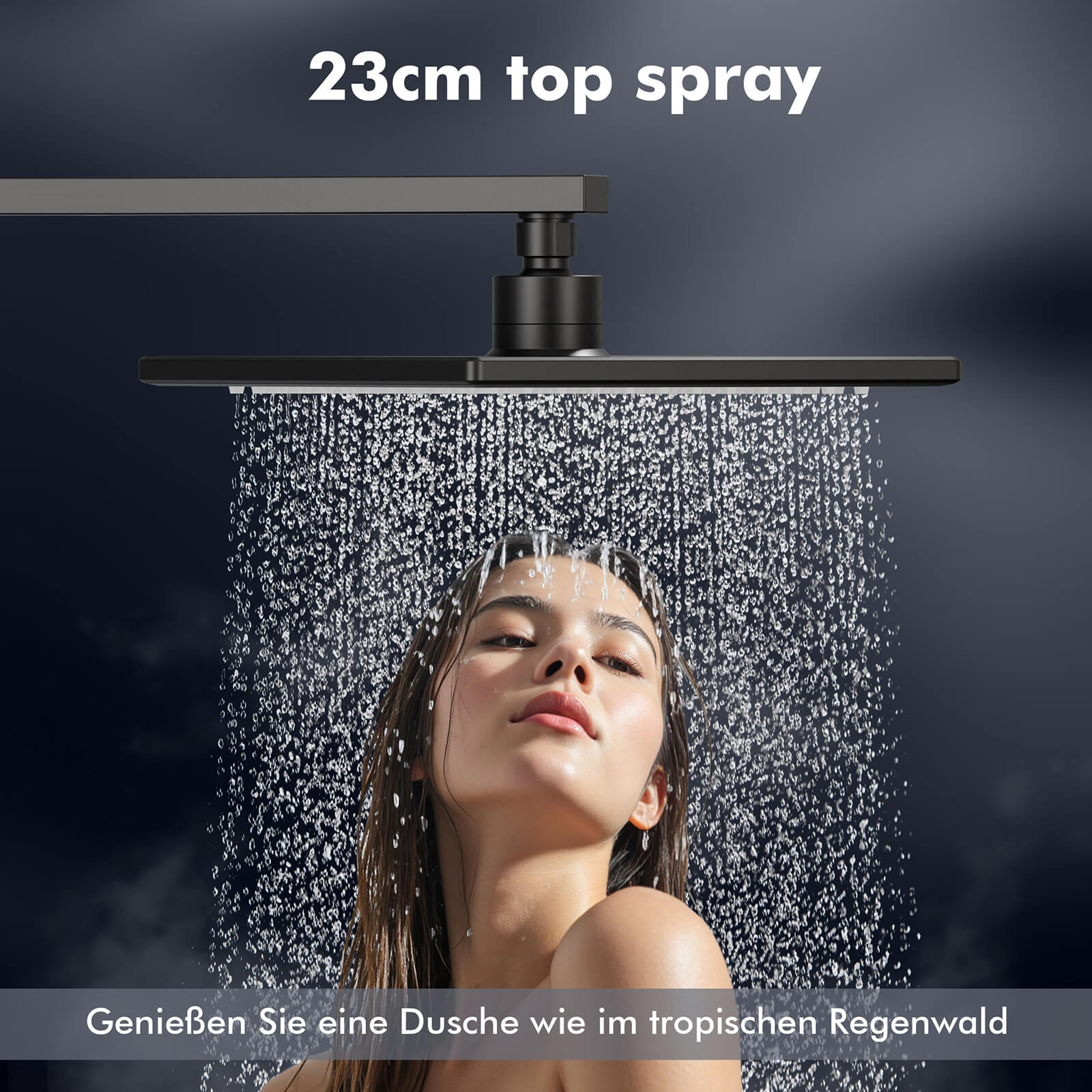 HOMELODY Duschsystem mit Thermostat Komplettset mit Wasserfall-Badewannen-Mischbatterie mit 4-Funktions-Handbrause
