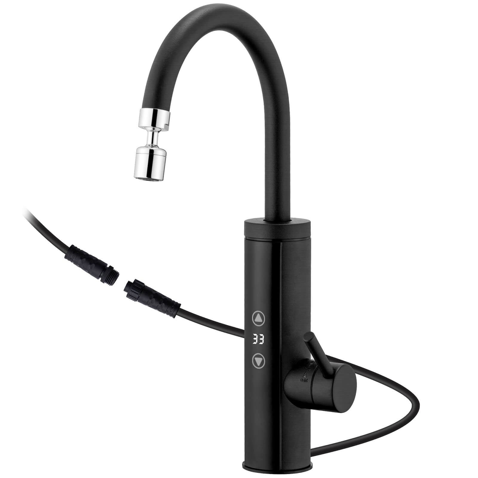 Homelody Küchenarmatur mit Durchlauferhitzer, Wasserhahn 360° drehbar, 3-Stufen Touchregelung