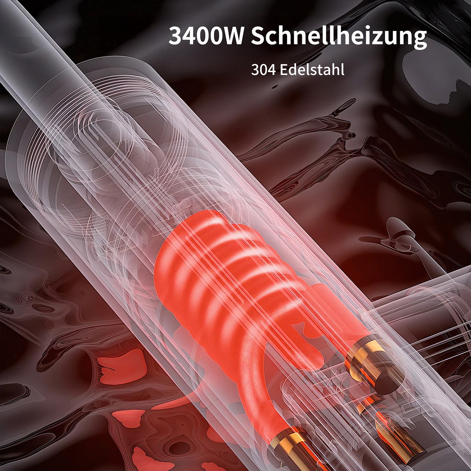 Homelody Küchenarmatur mit Durchlauferhitzer, Wasserhahn 360° drehbar, 3-Stufen Touchregelung