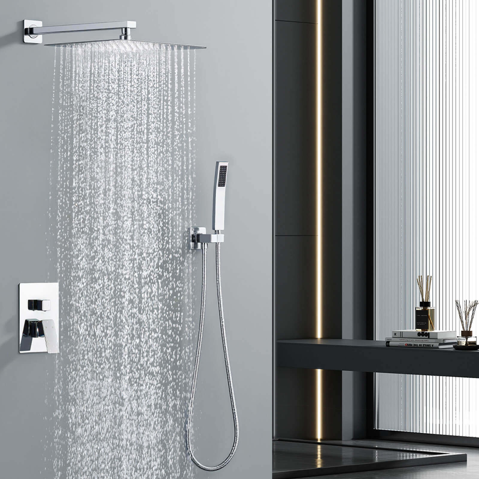 Homelody Unterputz Duschsystem aus Messing, 12 Zoll Kopfbrause Dusche