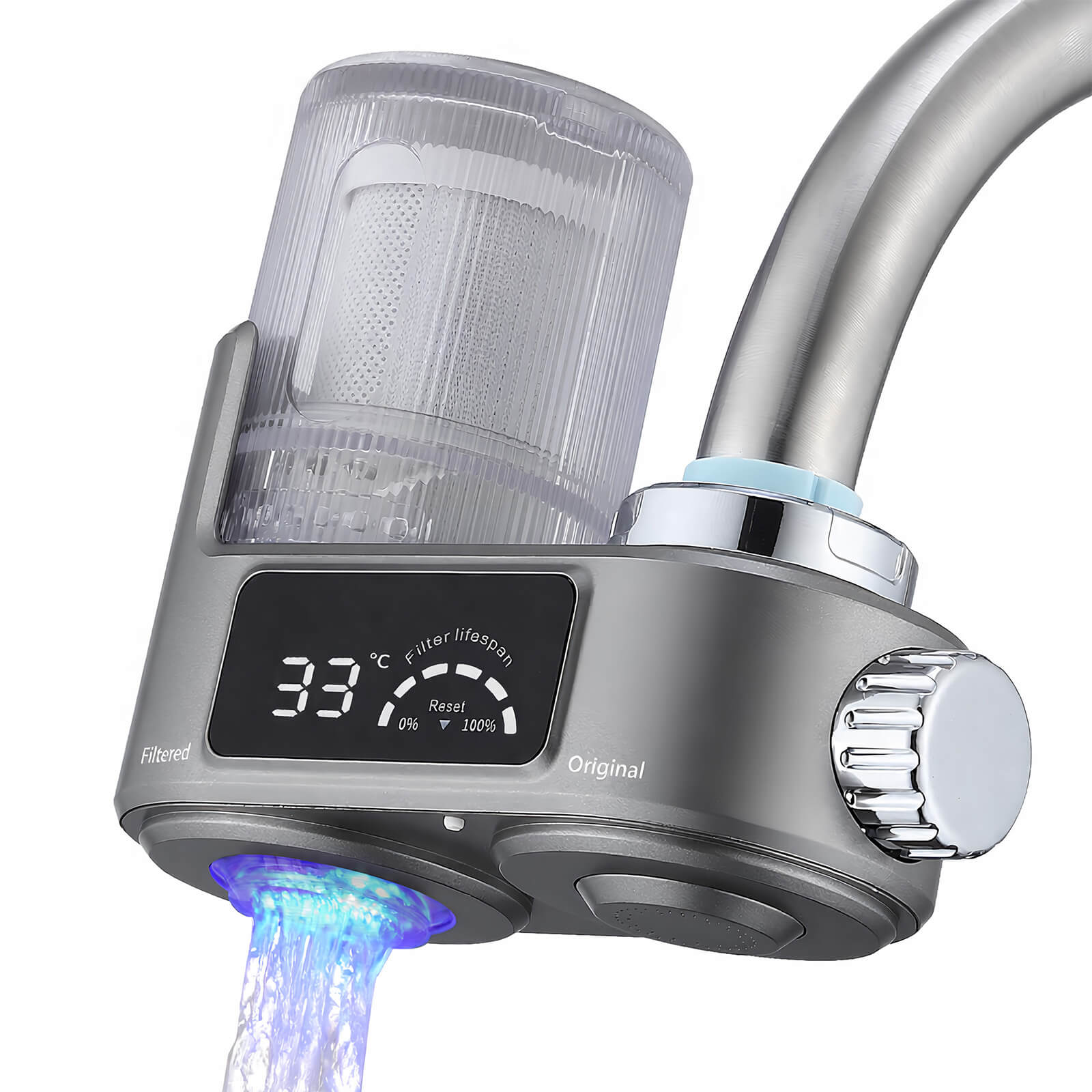 Homelody Wasserhahnfilter Wasserhahn Wasserfilter mit Blaulicht Heimküchen Wasserfilter