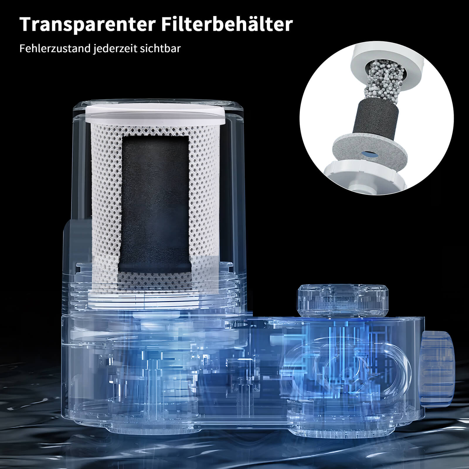 Homelody Wasserhahnfilter Wasserhahn Wasserfilter mit Blaulicht Heimküchen Wasserfilter