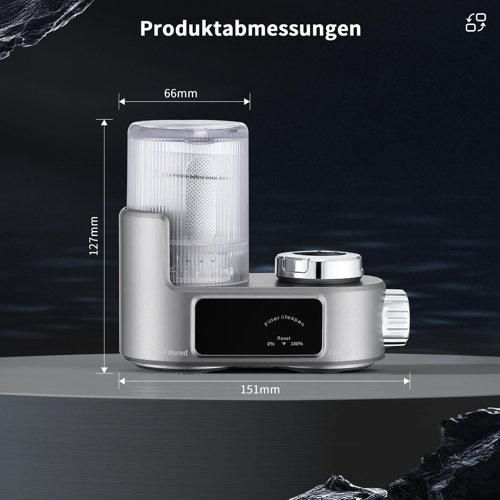 Homelody Wasserhahnfilter Wasserhahn Wasserfilter mit Blaulicht Heimküchen Wasserfilter
