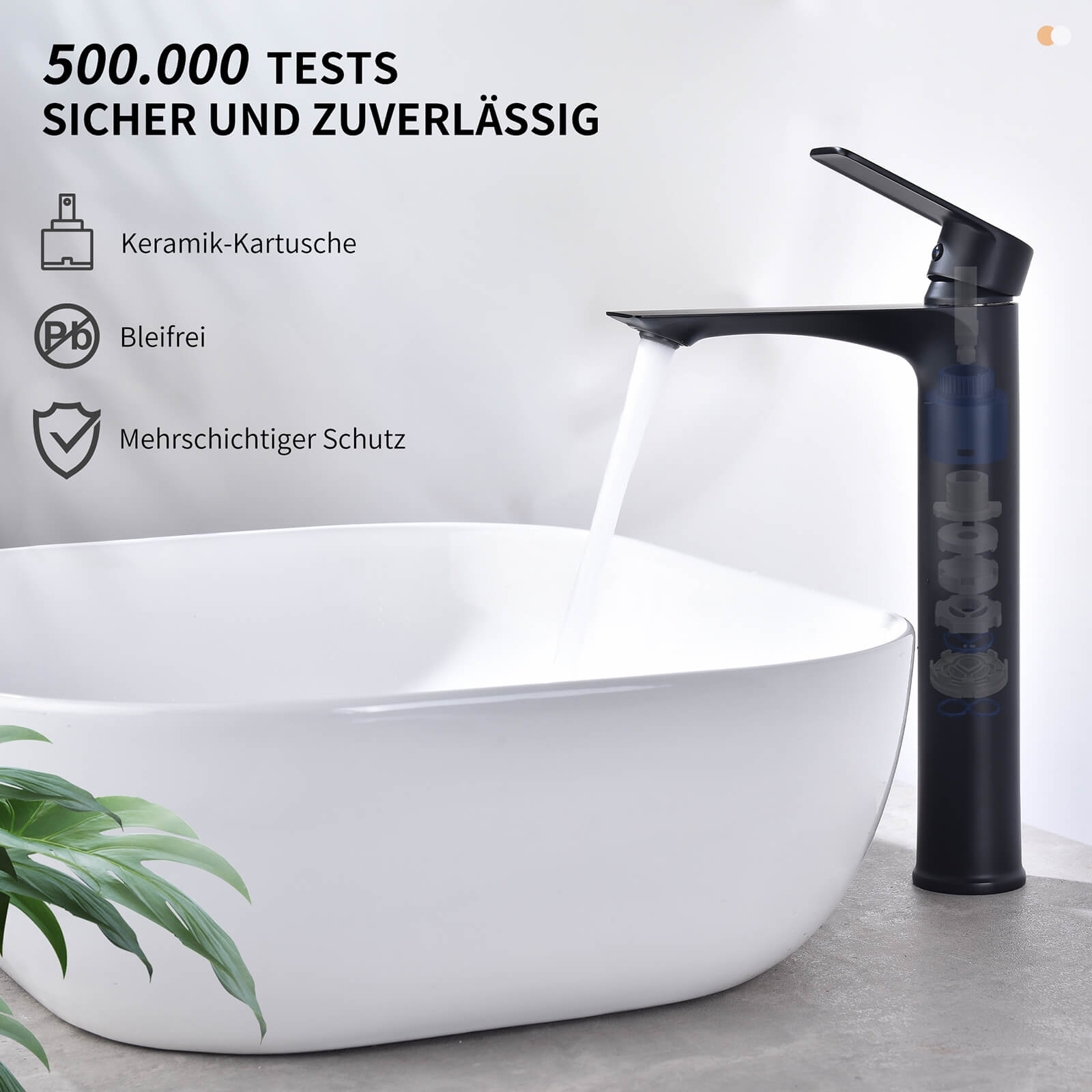 Homelody Waschtischarmatur Hohe Auslaufhöhe waschtischarmatur bad Waschbecken-Armatur