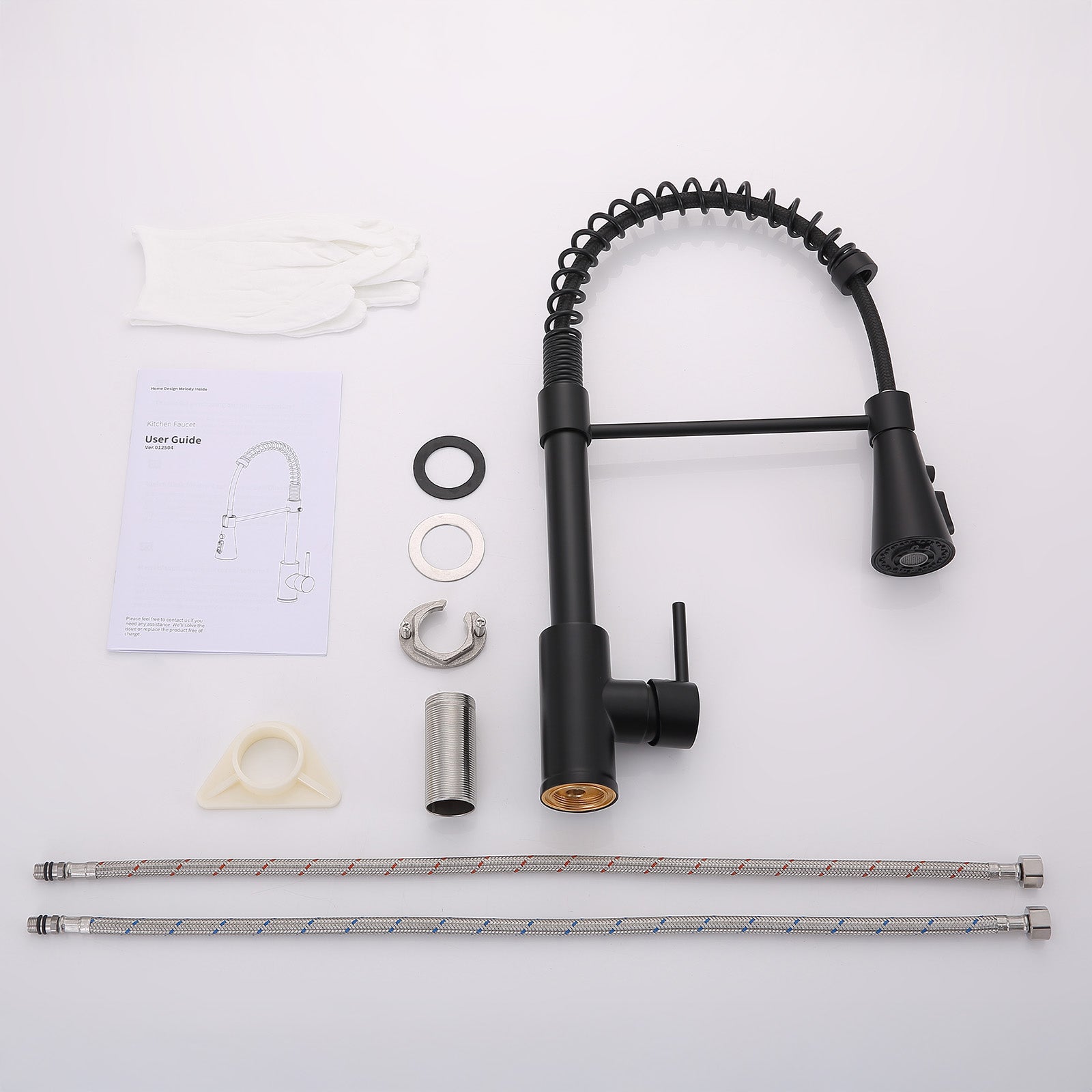 Homelody kuechenarmaturen mit Spiralfeder Verchromt – 360° schwenkbar, 4-Funktionsbrause