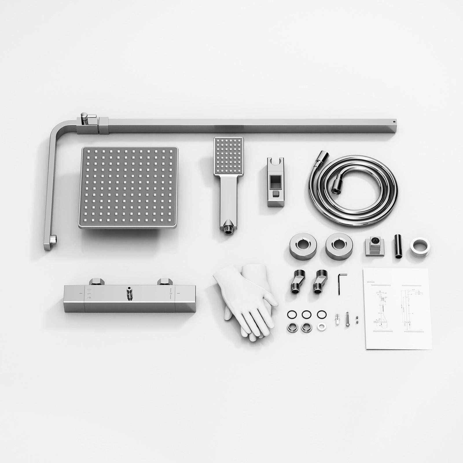 HOMELODY Duschsystem mit Thermostat Chome
