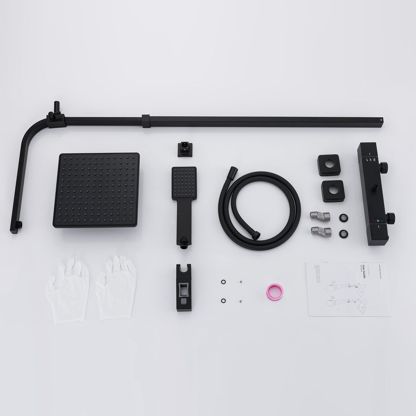 Homelody Duschsystem mit Thermostat Regendusche eckig höhe Duscharmatur