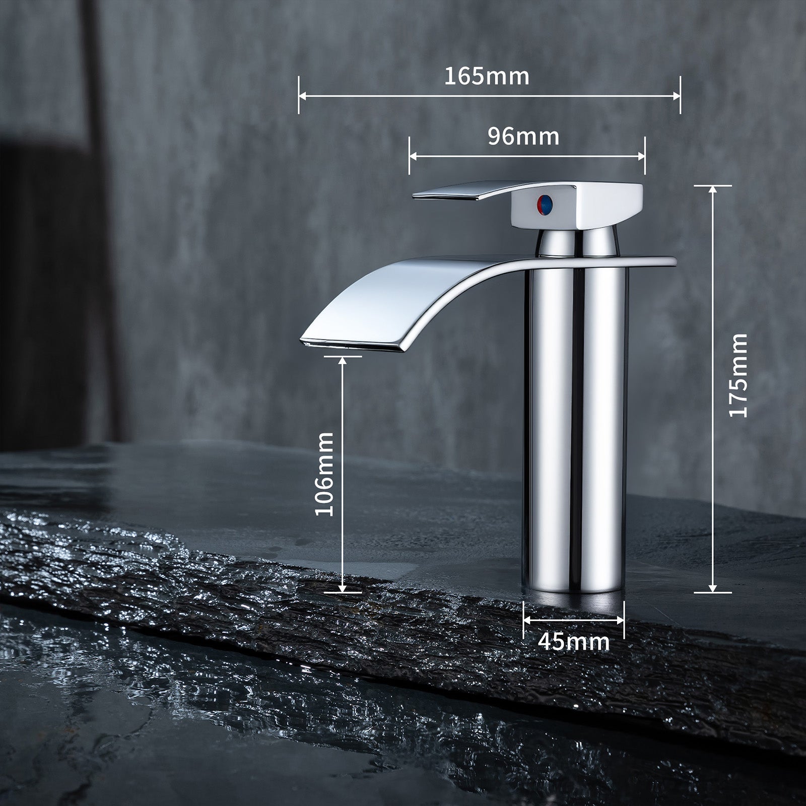 Homelody Waschtischarmatur Wasserfall Wasserhahn Waschbeckenarmatur Einhand Badarmatur