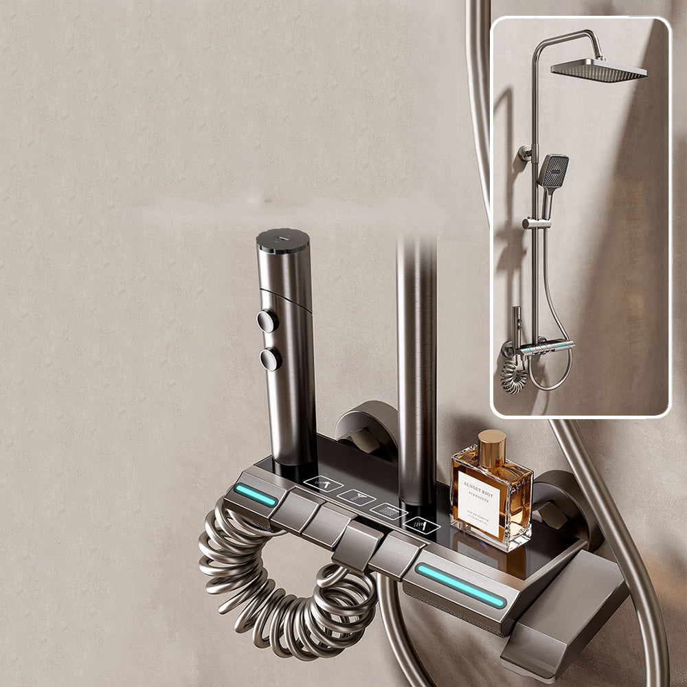 Homelody Thermostat-Duschsäule Digitaler Bildschirm mit Badewannenmischer für das Badezimmer 4 Funktionen, Umgebungslicht