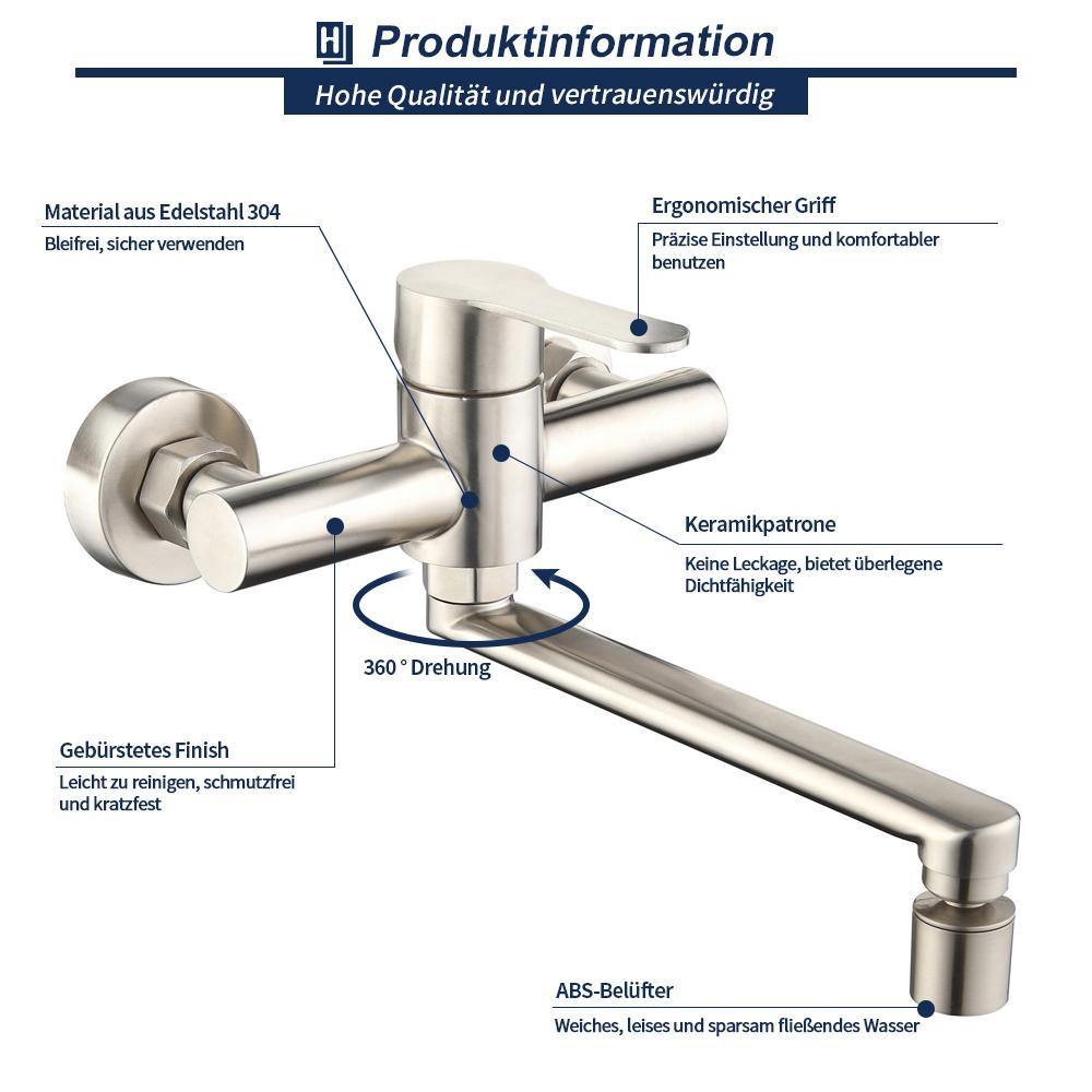 gebürstetem Edelstahl armatur wand