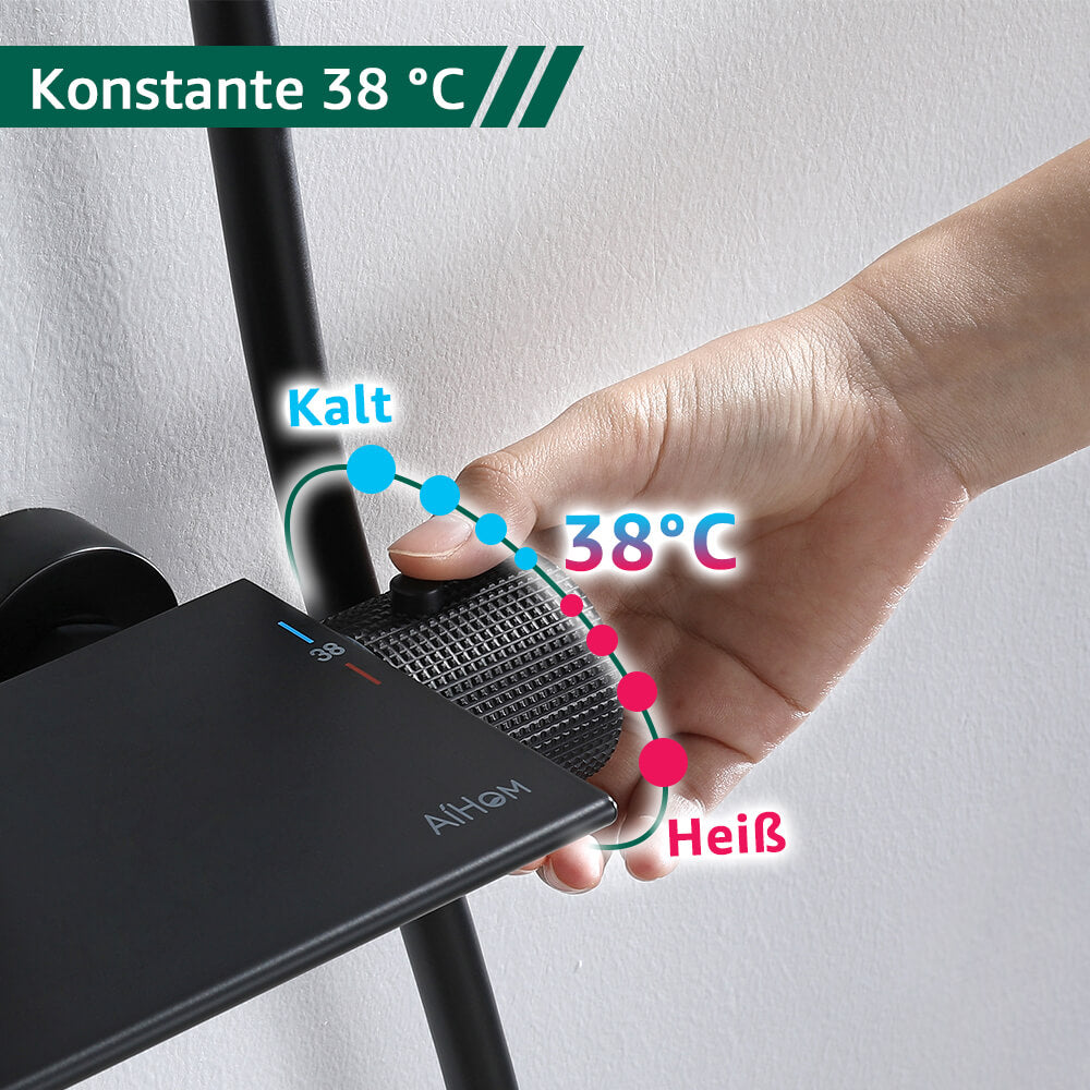 Schwarz Duschset AiHom