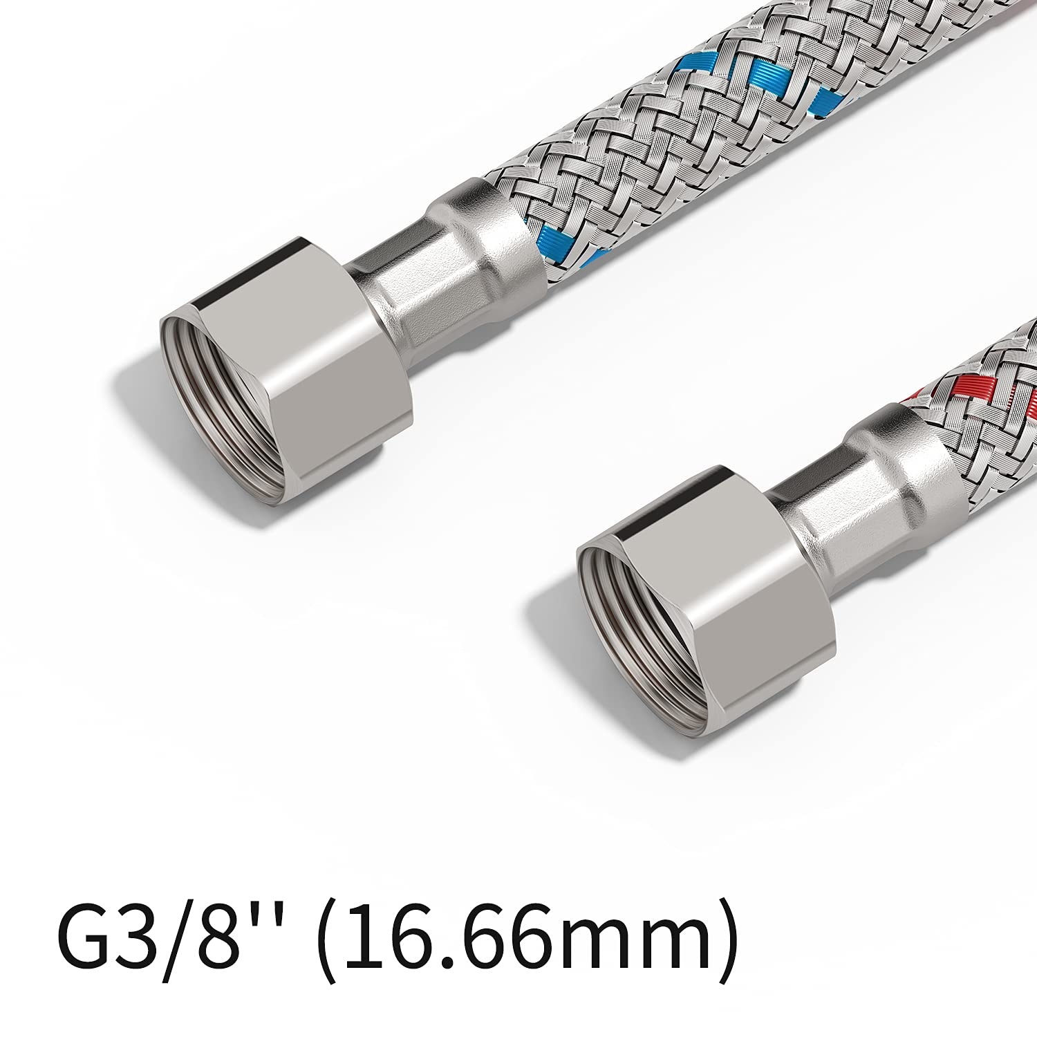 20 Packs Homelody Anschlussschlauch Armatur G3/8 x M10 Verbindungsschlauch Wasserzulauf-Schläuche Verlängerung für Wasserhahn(500 mm,DVGW)