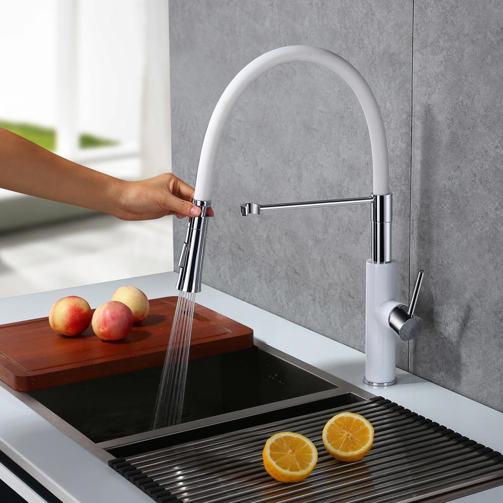 Küchenarmatur weiß Einhand wasserhahn abnehmbar