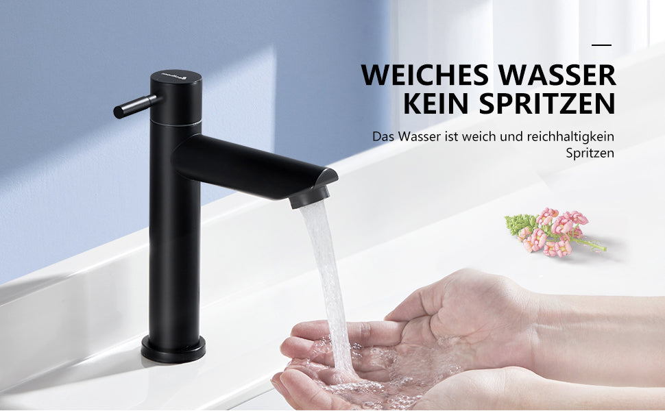 Aihom Schwarz Wasserhahn Bad für Badezimmer Gäste WC