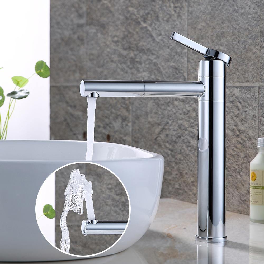 hohe wasserhahn bad chrom bad armatur einhand waschbeckenarmatur
